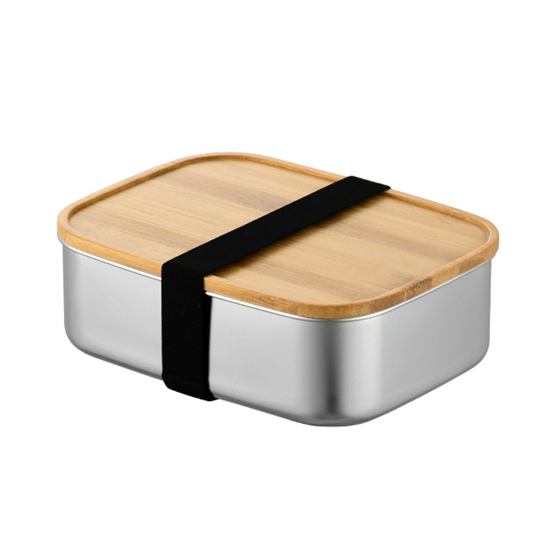 7 1/4 " Bento Lunch Box With Bamboo Lid 2
