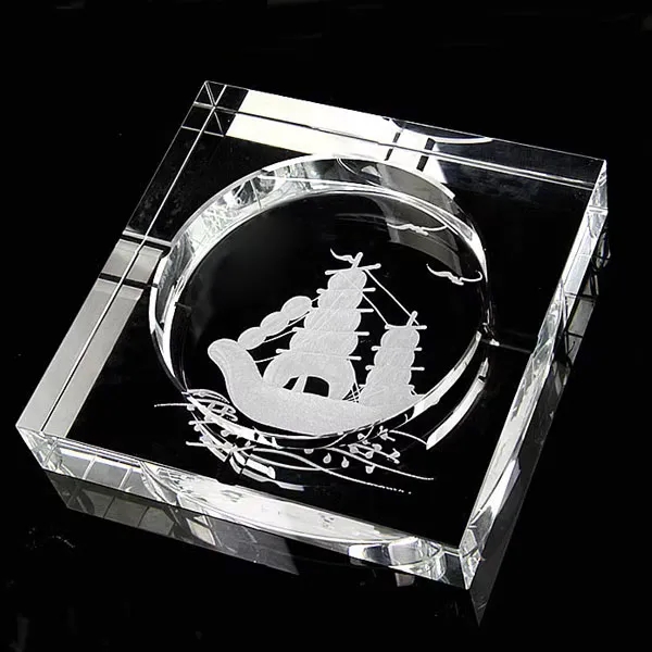 Square Crystal Ashtray with Gift Box 4