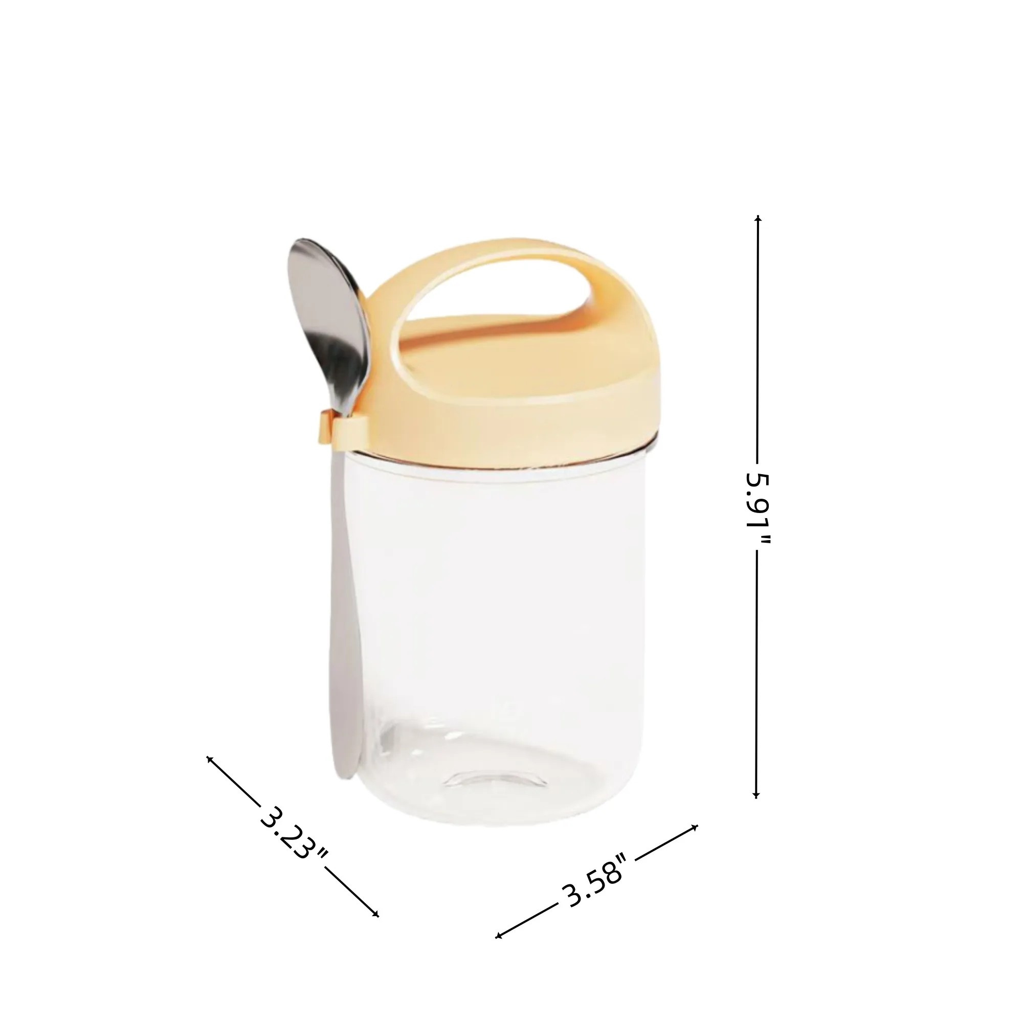 13Oz Airtight Yogurt Glass Cup With Spoon Overnight Oats Jar 2