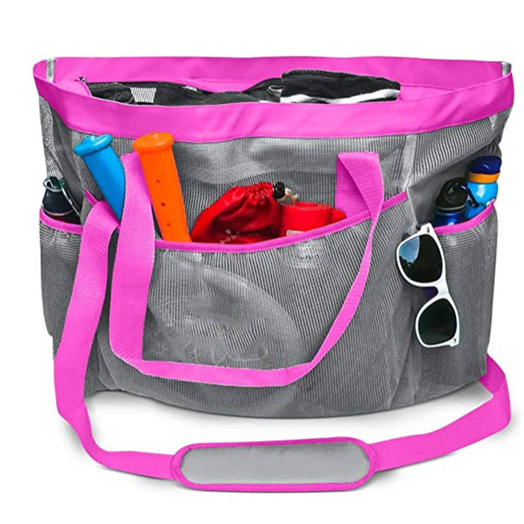 Nylon Mesh Beach crossbody Bag with Zipper 3