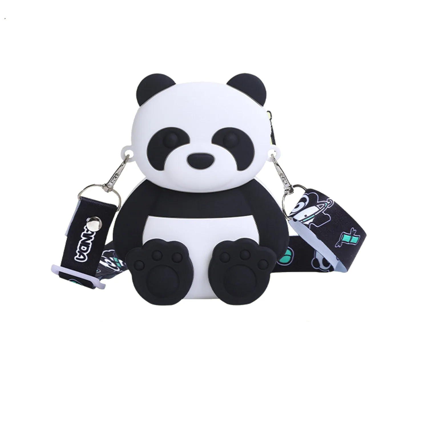 Three-Dimensional Large Capacity Silicone Panda Crossbody Ba 4