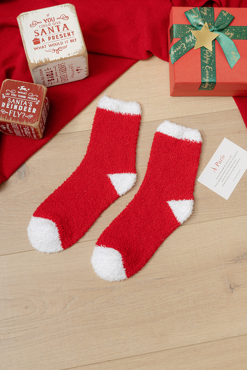 Winter Warm Cartoon SoftFuzzy CozyChristmas Sock 5