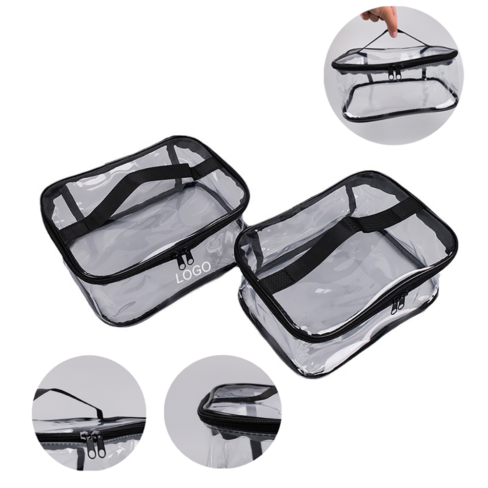 Clear Travel Toiletry Makeup Bag with Handle 6