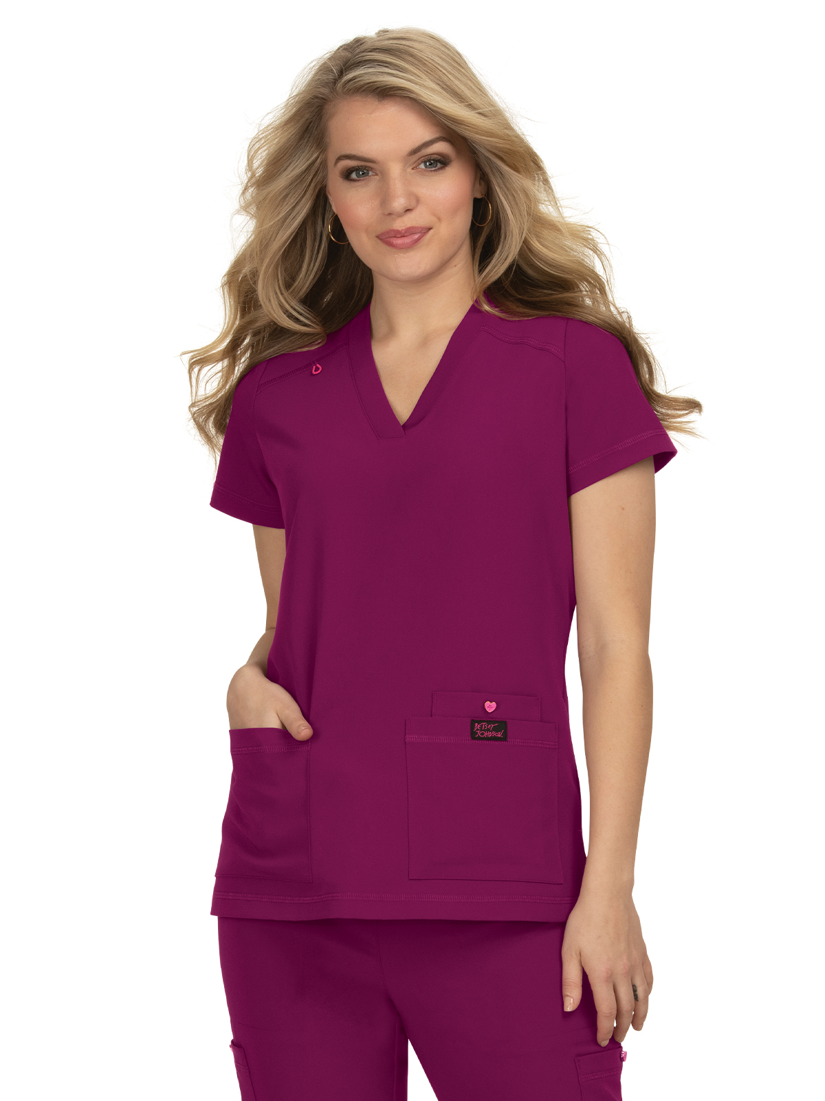 koi - Betsey Johnson - Women's Three-Pocket Snap-Button Placket V-Neck Freesia Top 21