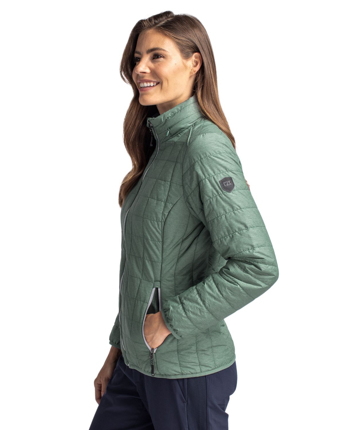 Cutter & Buck Rainier Recycled Insulated Puffer Womens Full Zip Jacket 67