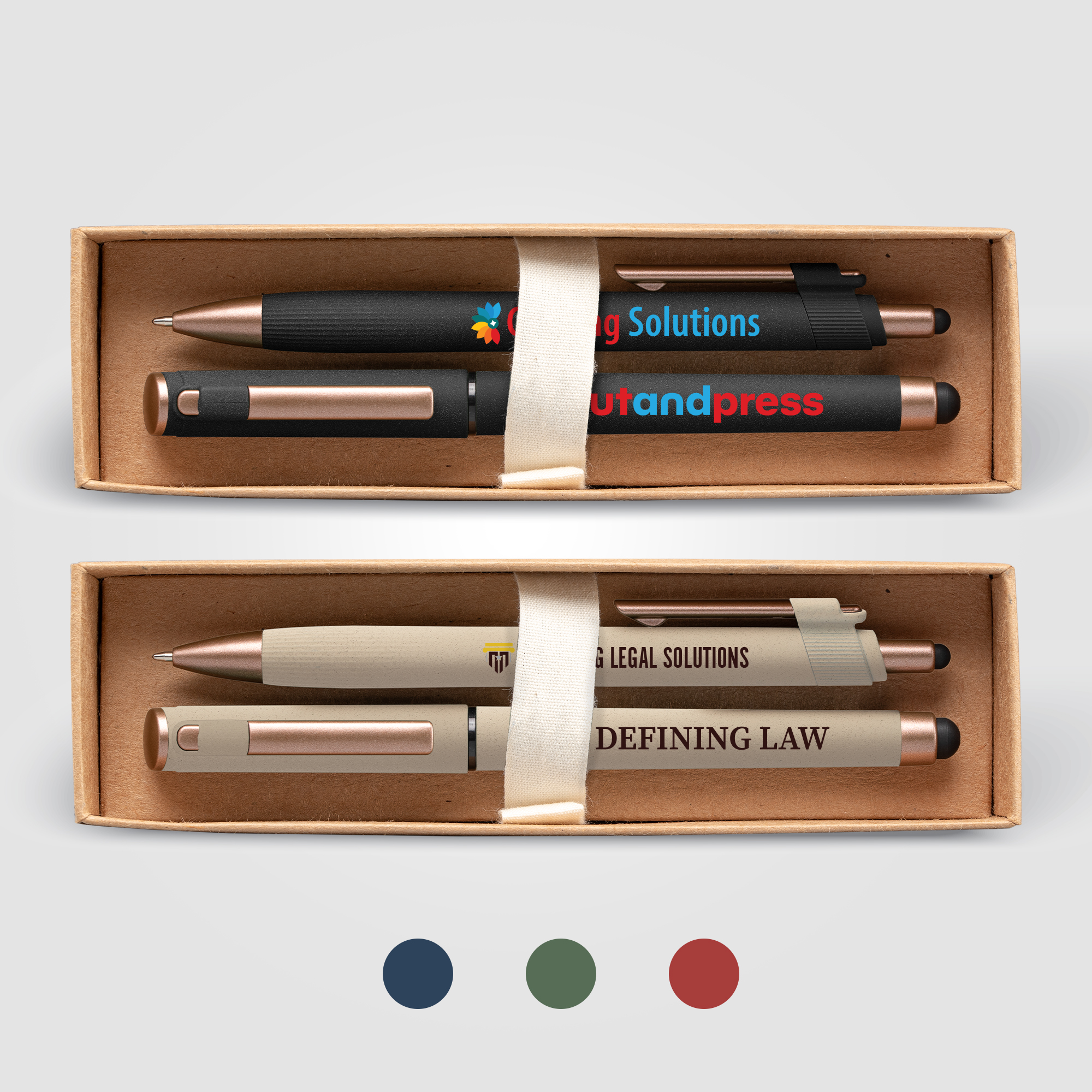 York Recycled Plastic Bronze Trim Pen Gift Set 19