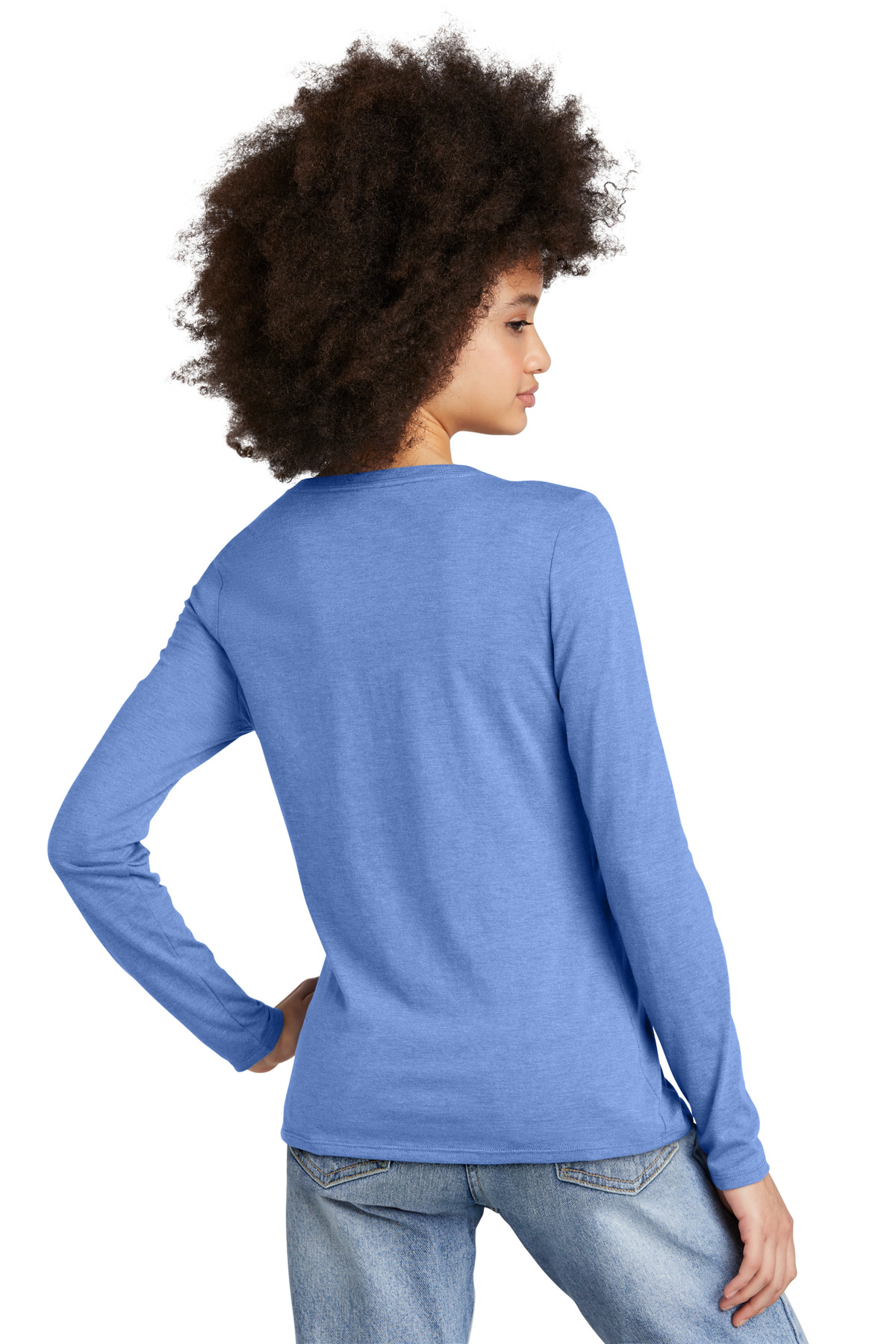 District Women's Perfect Tri Long Sleeve V-Neck Tee DT135 74