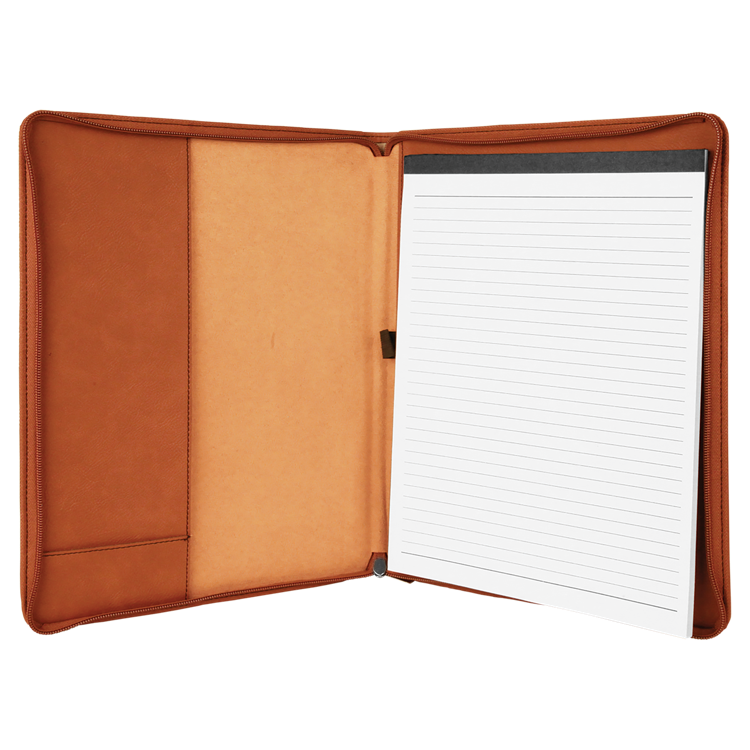 9 1/2" x 12" Rawhide with Zipper Leatherette Portfolio with Notepad 4