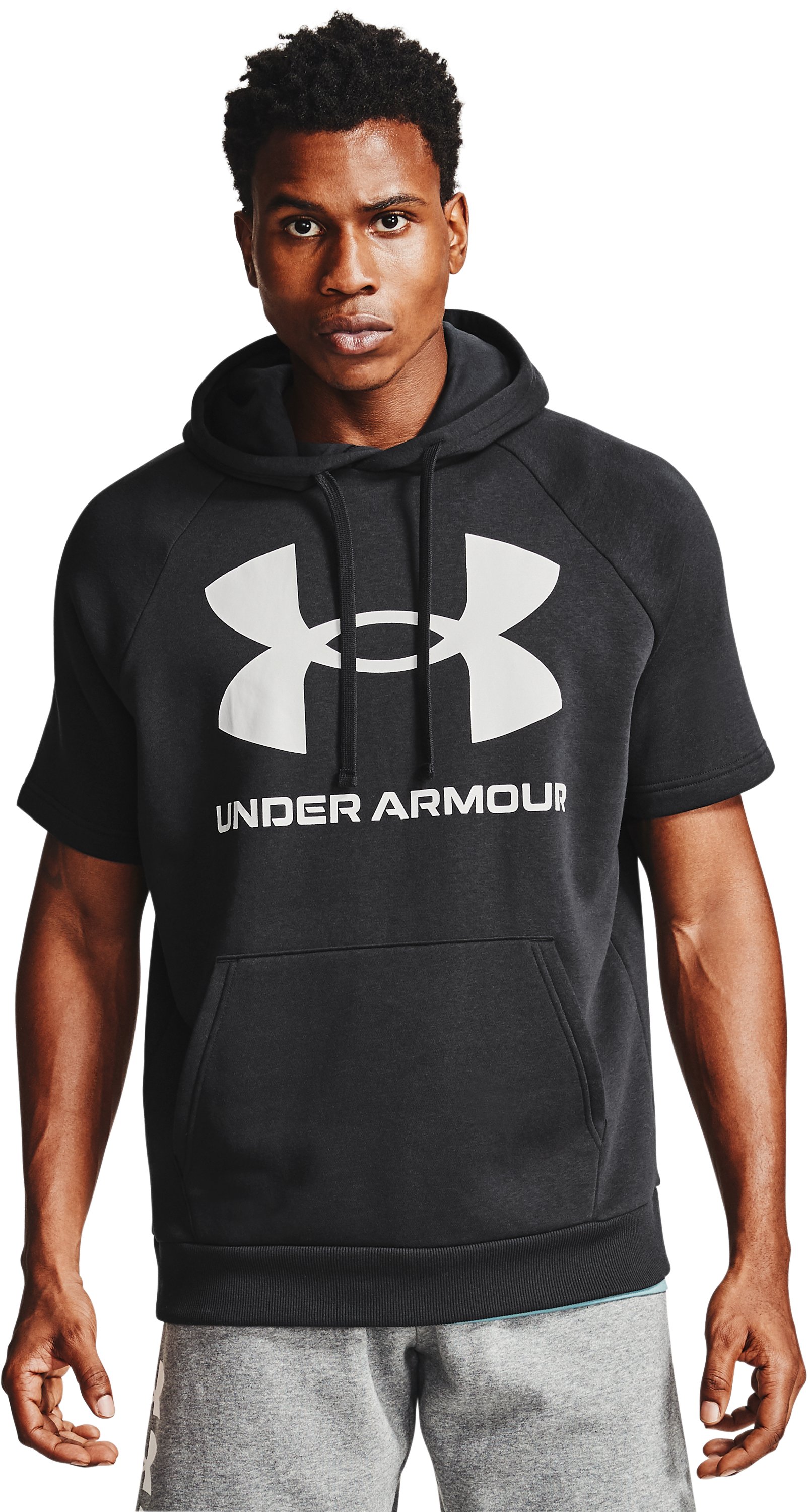 UA Rival Fleece Big Logo Men's Short Sleeve Hoodie, custom hoodie or sweatshirt with logo imprint 5