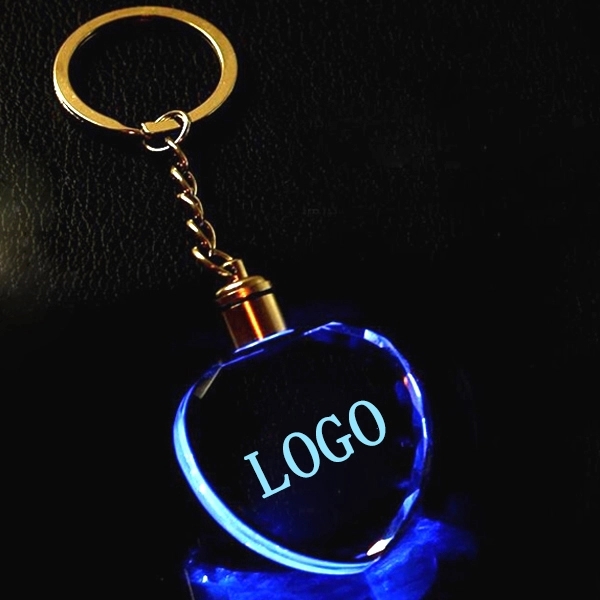 Heart-Shaped Crystal Keychain With LED Light 3