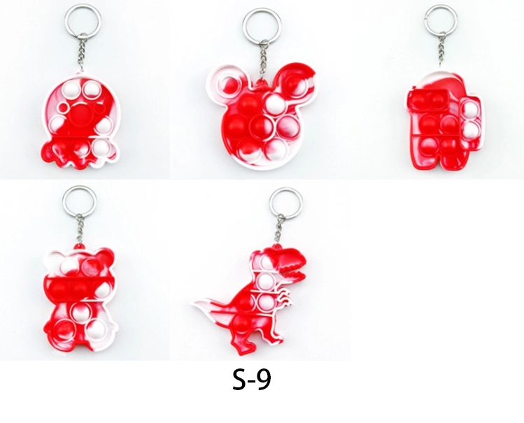 Stress Relief Fidget Silicone Flipping keychain 17