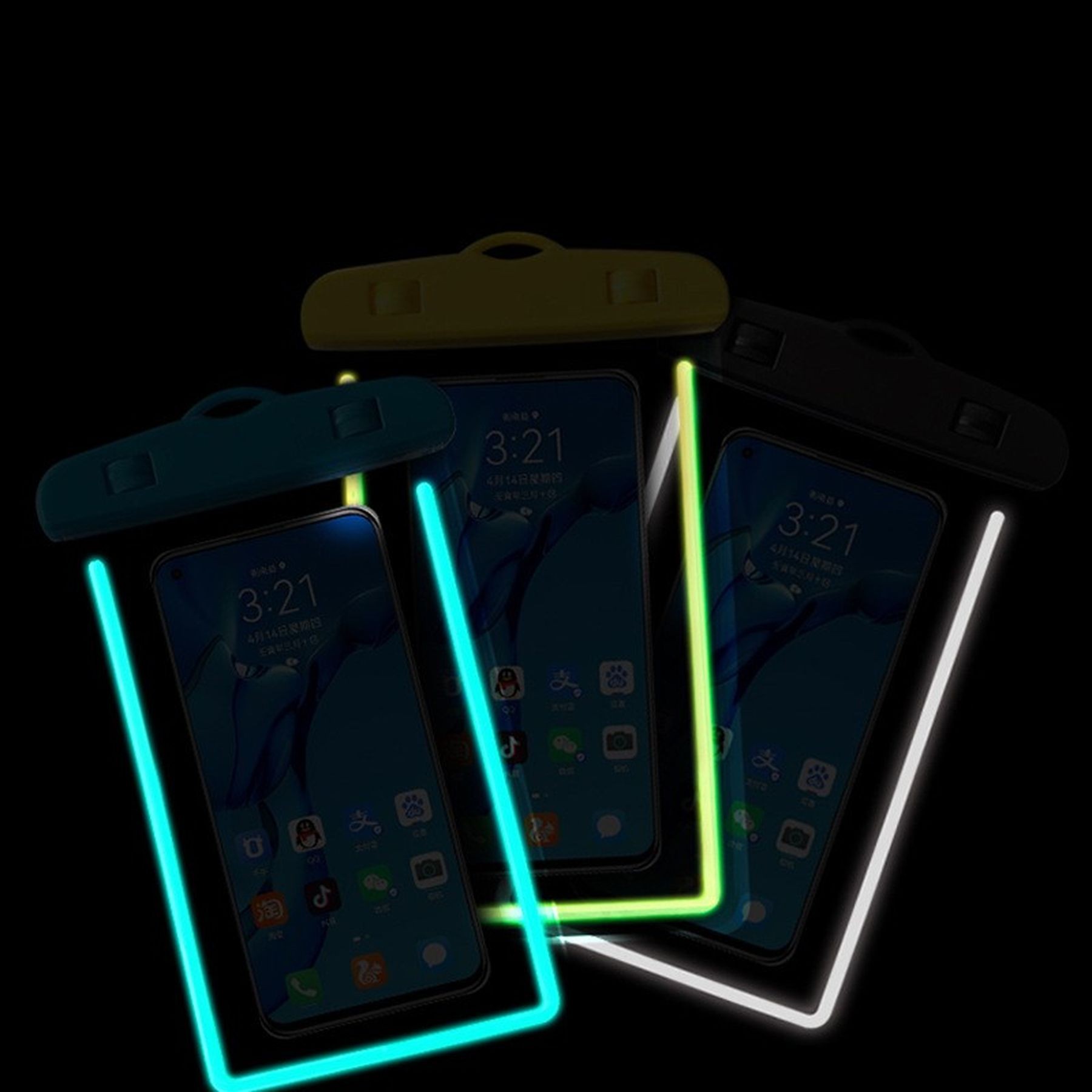 Waterproof Phone Pouch With Lanyard Luminous Phone Dry Bag 2