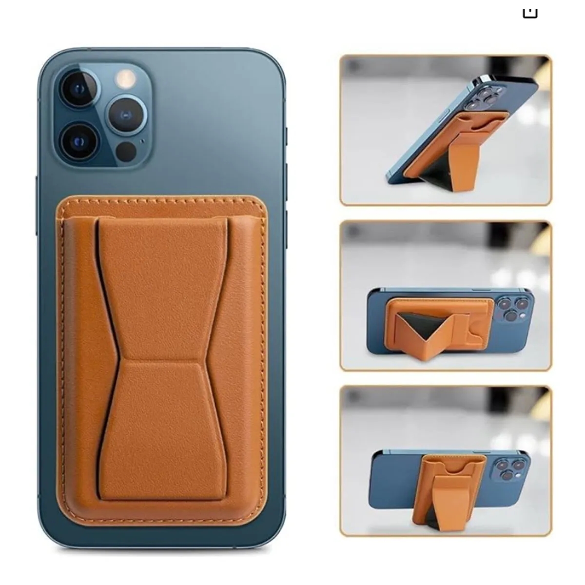 Magnetic Removable Leather Card Wallet With Phone Kickstand 5