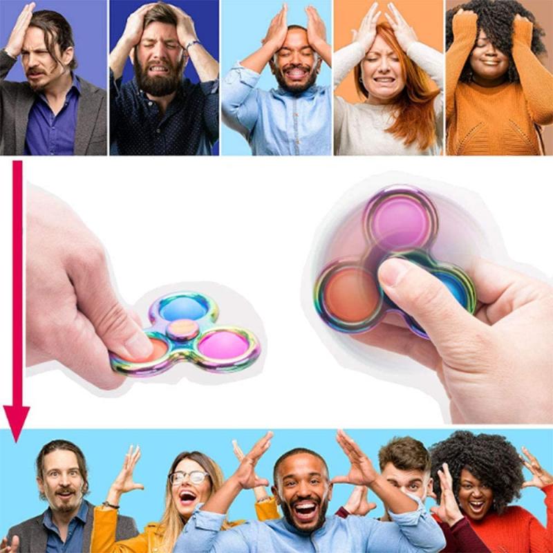 Three Bubbles Push Pop Rotatable Fidget Spinner Toy 6