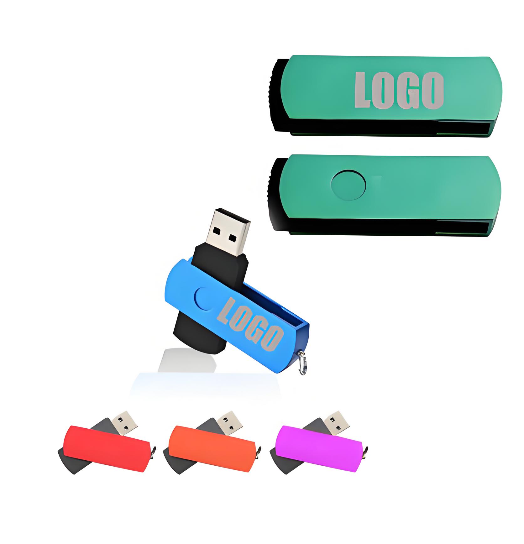 Aluminum Flat Swivel USB Flash Drive (1GB) 1