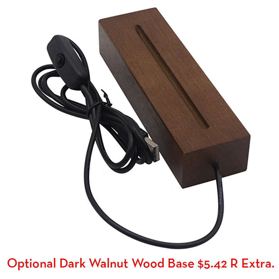 Unique Custom Shaped LED Light With Wooden Base Personalization Optional 8