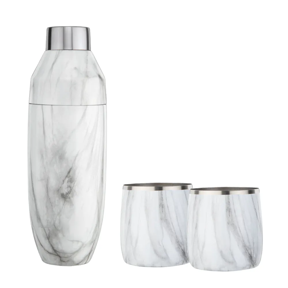 Snowfox Insulated Cocktail Shaker and Rocks Barware Set 12