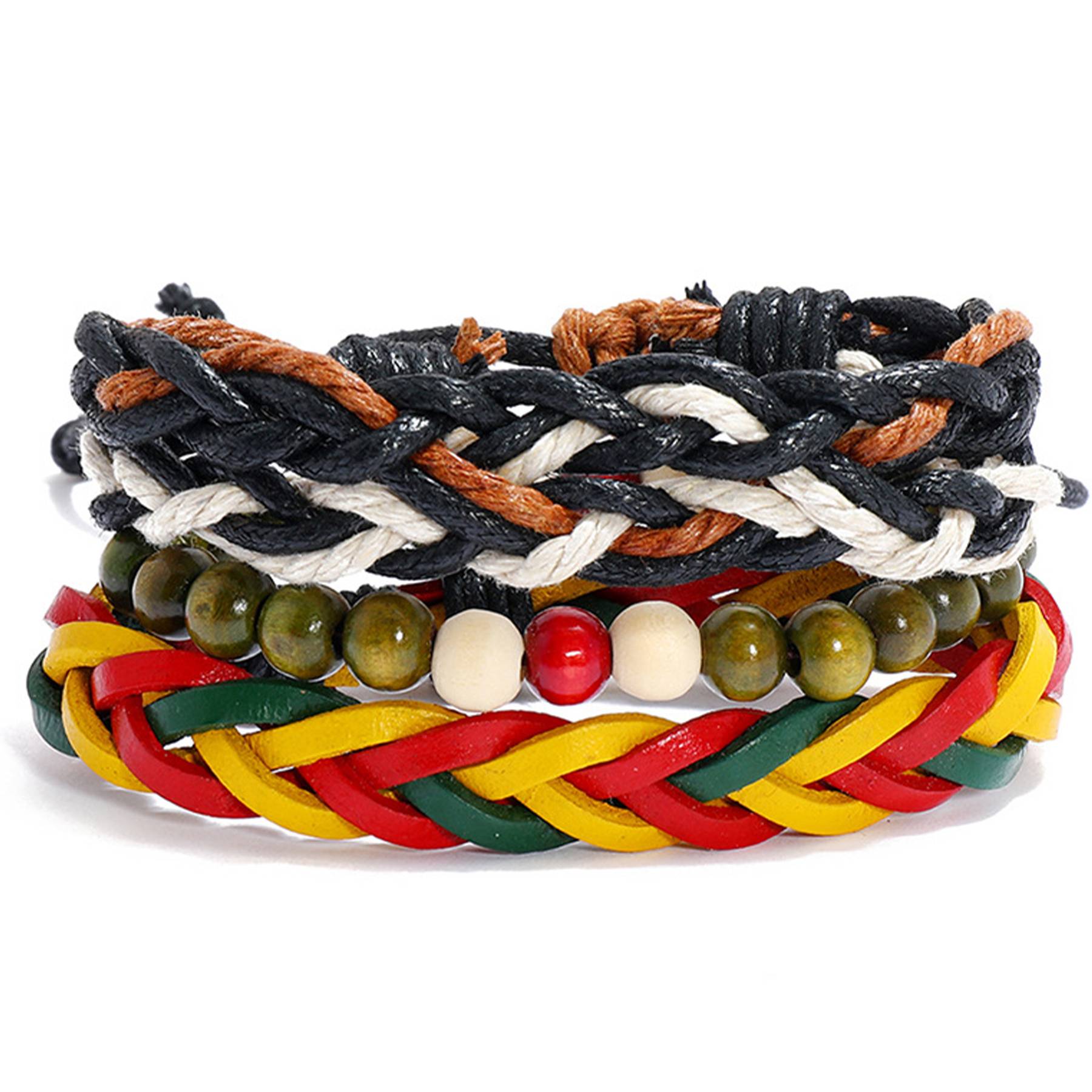 Jute Knitted hip-hop bracelet for men 2