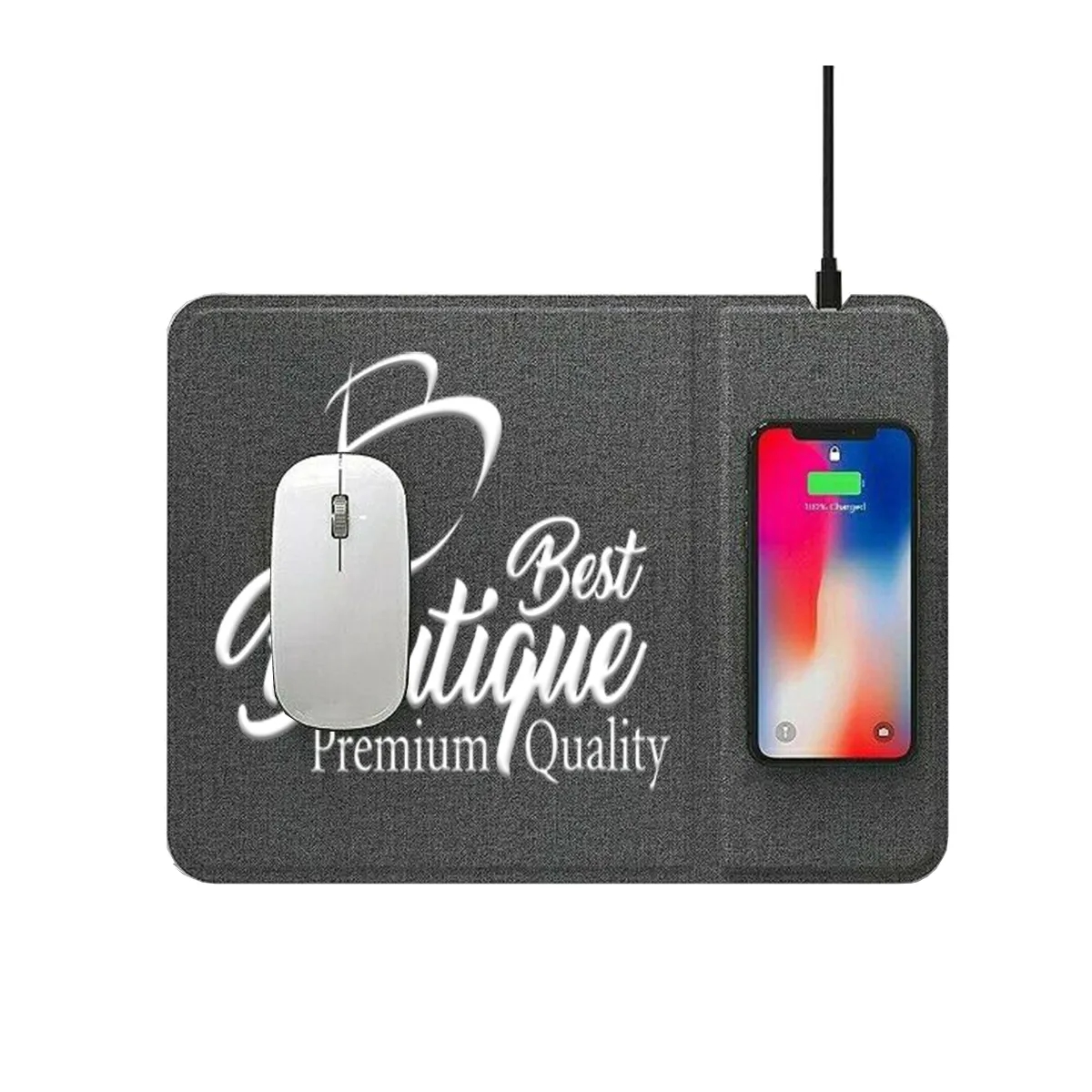 Custom Promotional Durable 15W Wireless Charging Mouse Pad 2