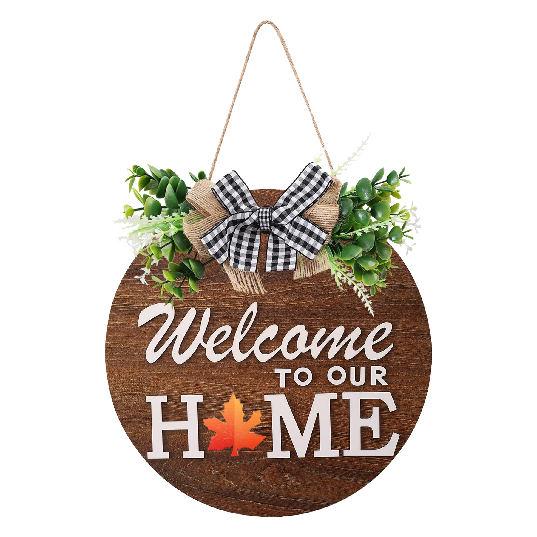 Round Wooden Decorative Pendant Festival Ornaments 12