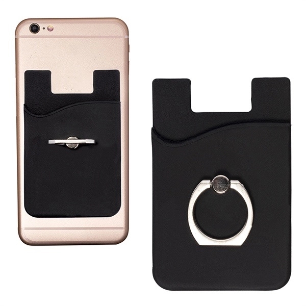Silicone Phone Wallet Card Holder with Ring stand 3
