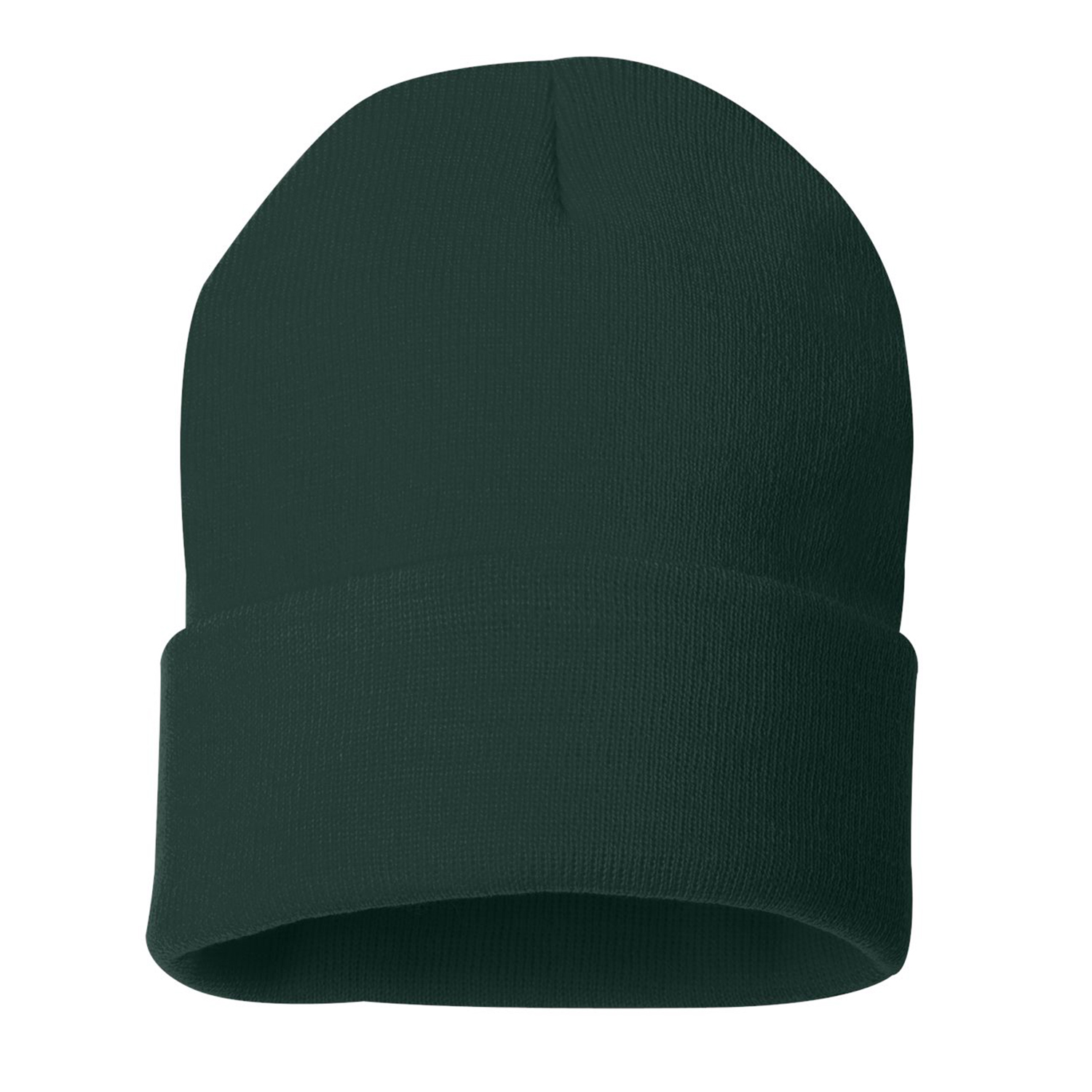 Solid Cuffed Beanie w/ Sewn Woven Patch 30