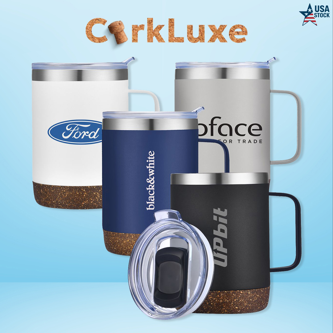 Corkluxe 12oz Vacuum Mug with Cork Base 2