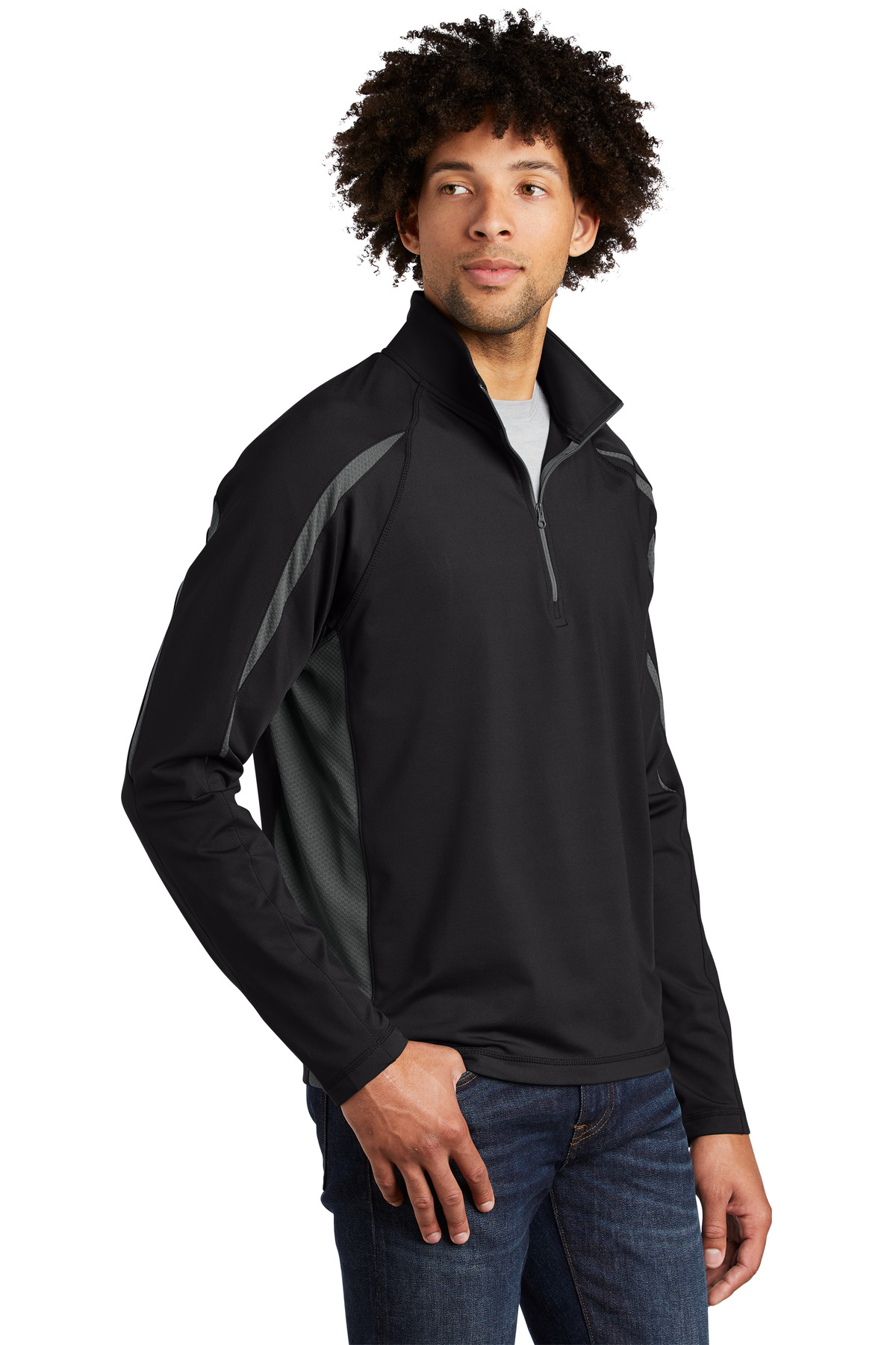 Sport-Wick Stretch 1/2-Zip Colorblock Pullover