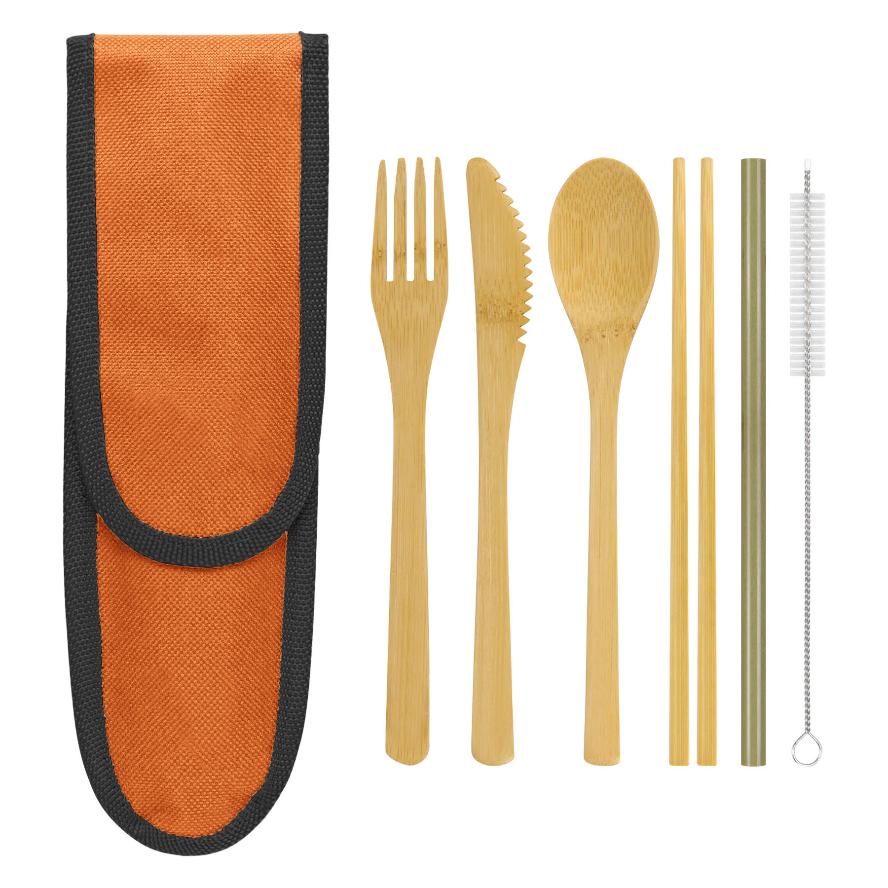 6-In-1 Bamboo Cutlery Set With Packing Pouch 10