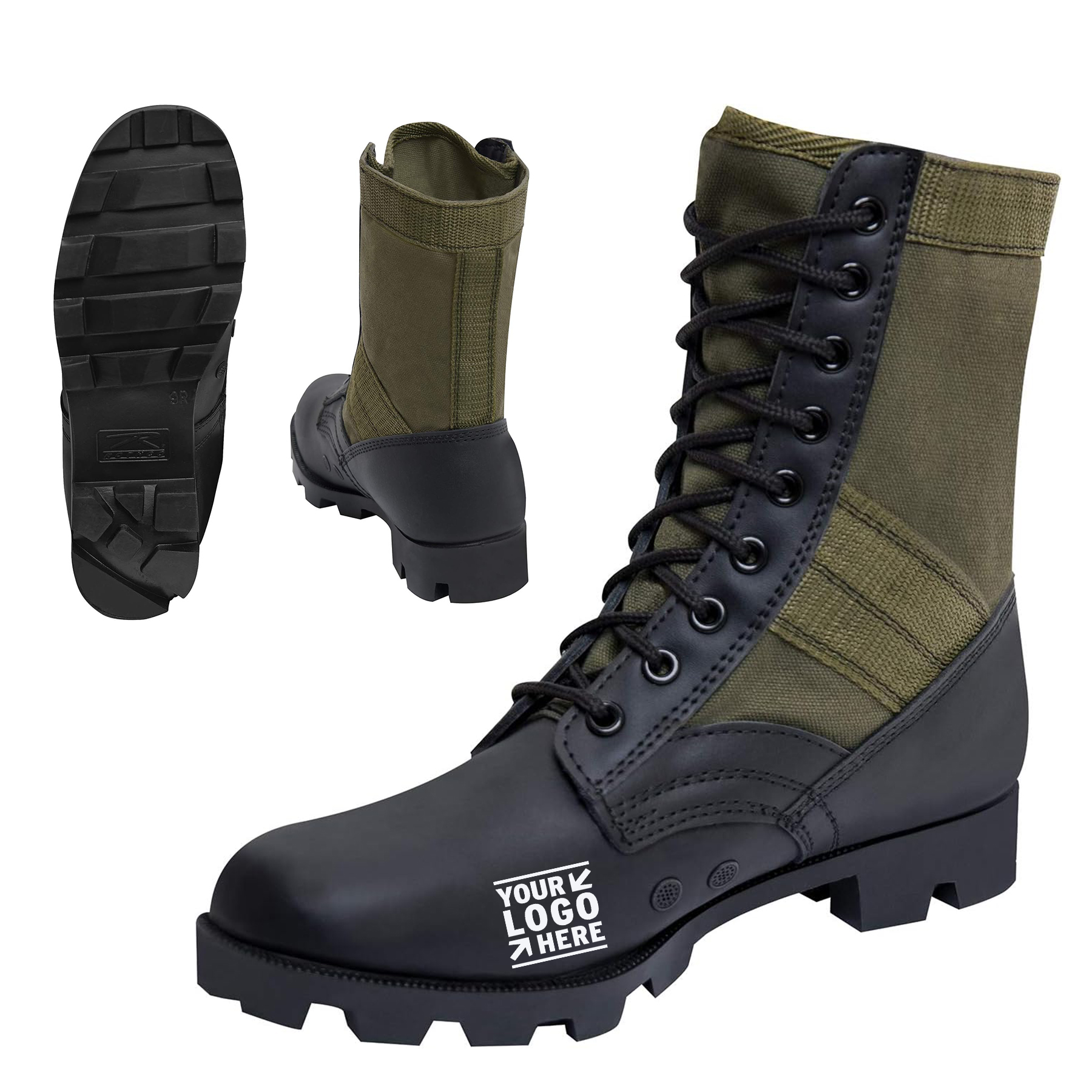100% Leather Work Hiking Military Jungle Boots 2