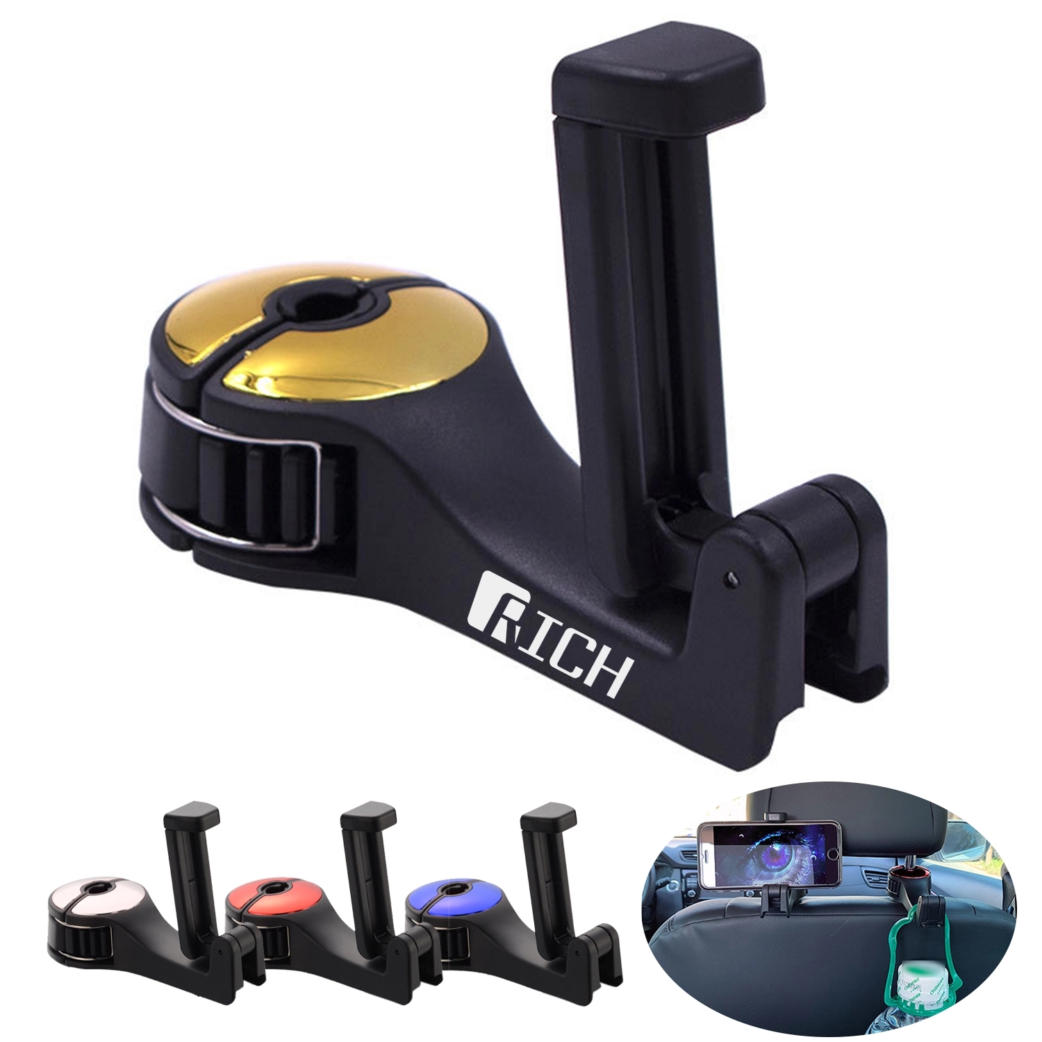 2 In 1 Car Seat Headrest Hook 2