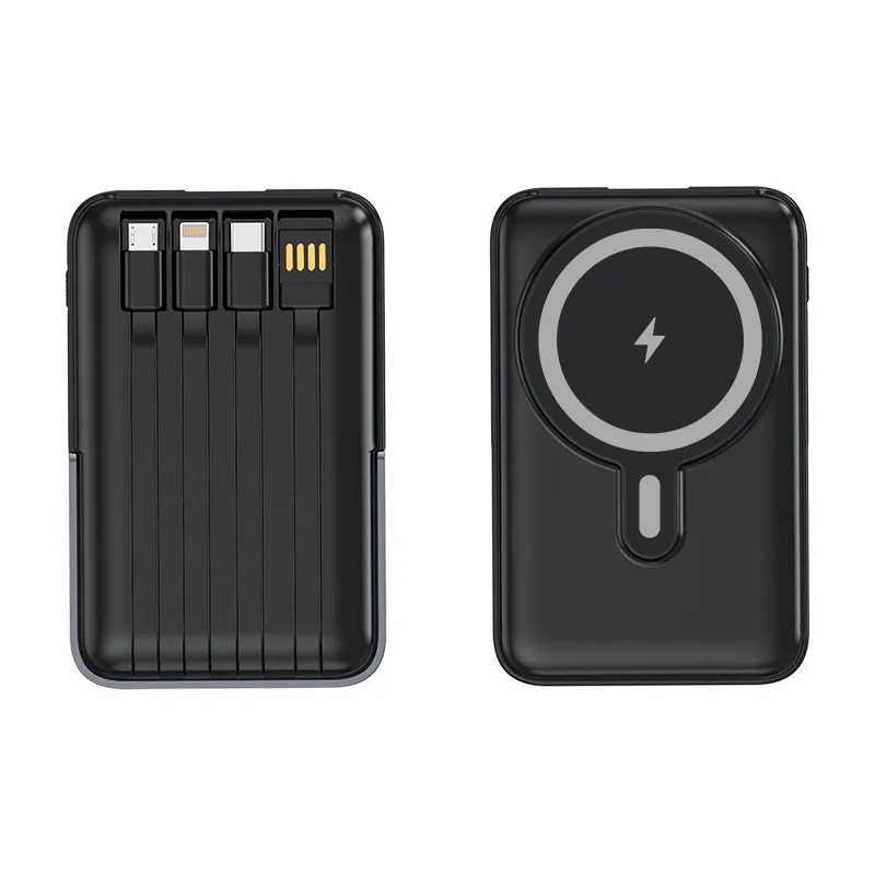 5000mAh Mag-Safe Battery Pack with Stand & Built-in Cables 6