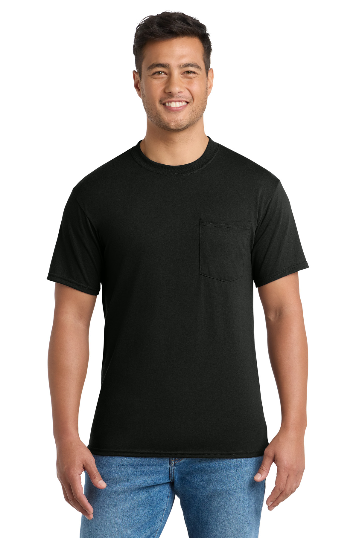 Port & Co Core Blend Pocket Tee. PC55P 156