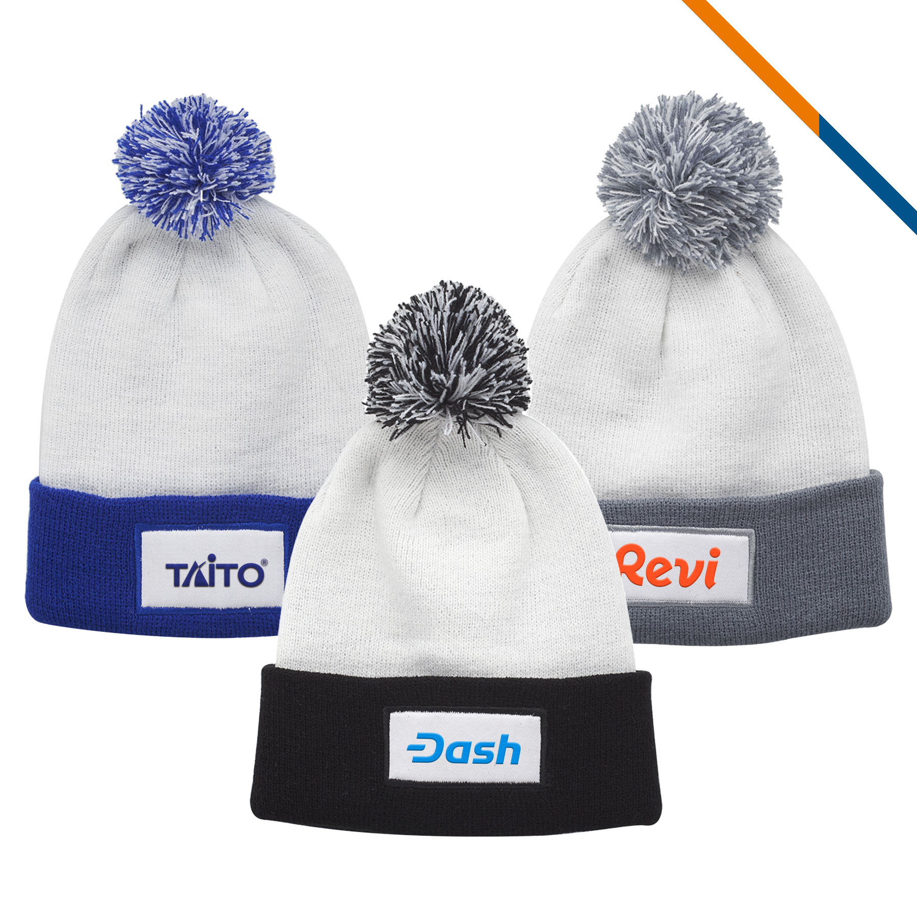 Kent Patch Pompom Beanies 2