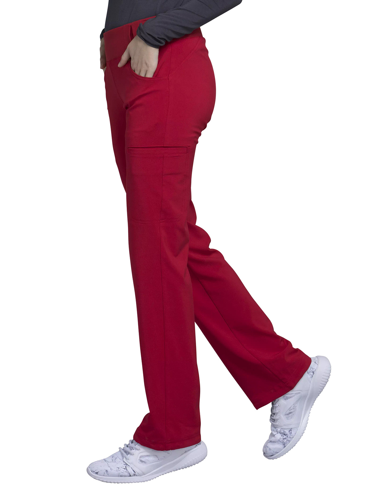 Cherokee - iFlex - Mid Rise Straight Leg Comfort Knit Waistband Pull-on Pant 7