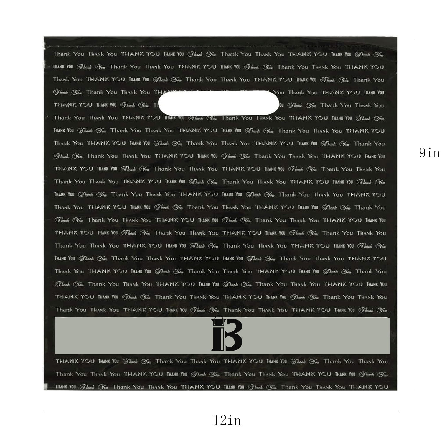 9" x 12" Die Cut Handle Plastic Bag 3