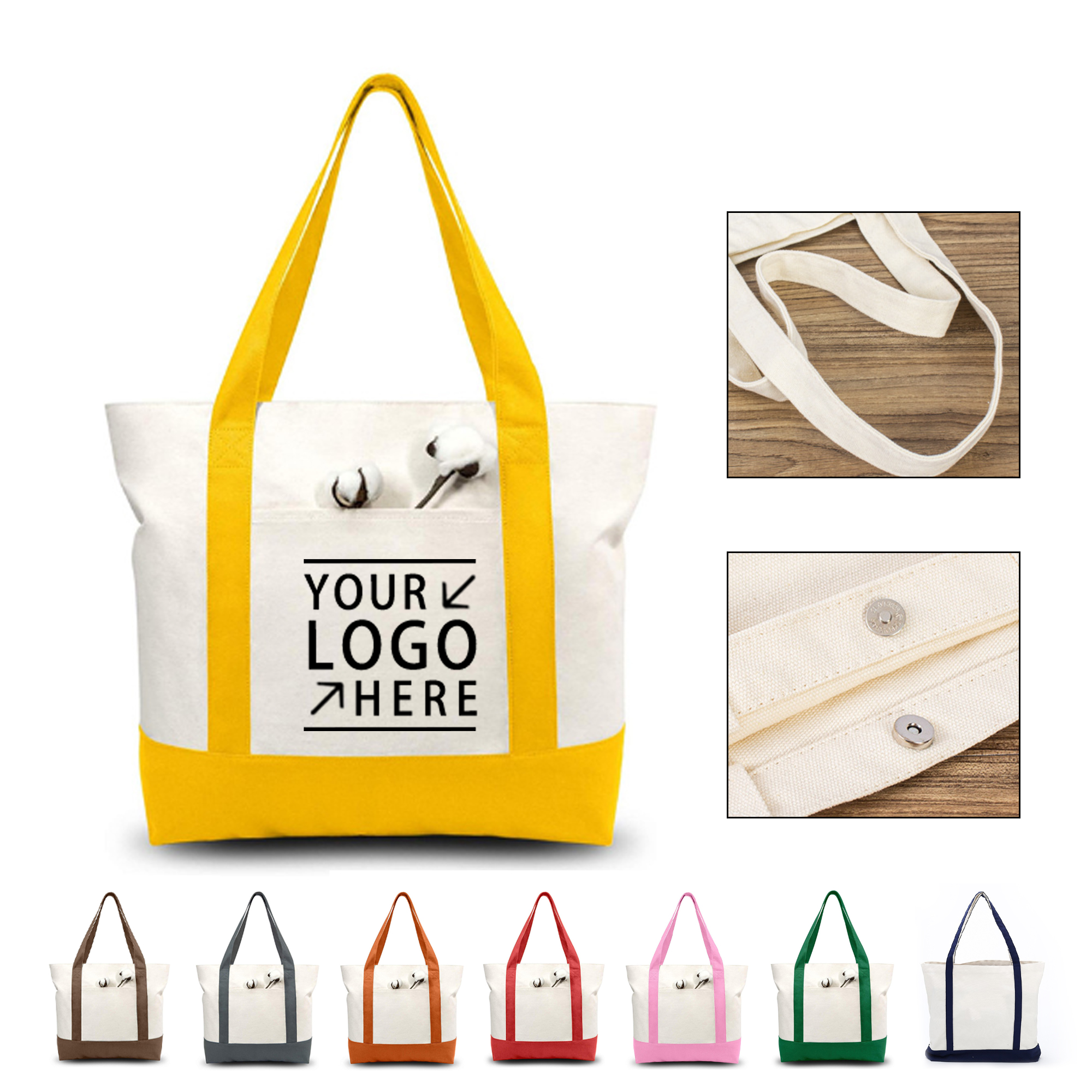 Classic Cotton Canvas Tote Bag, custom tote bag with logo imprint 2