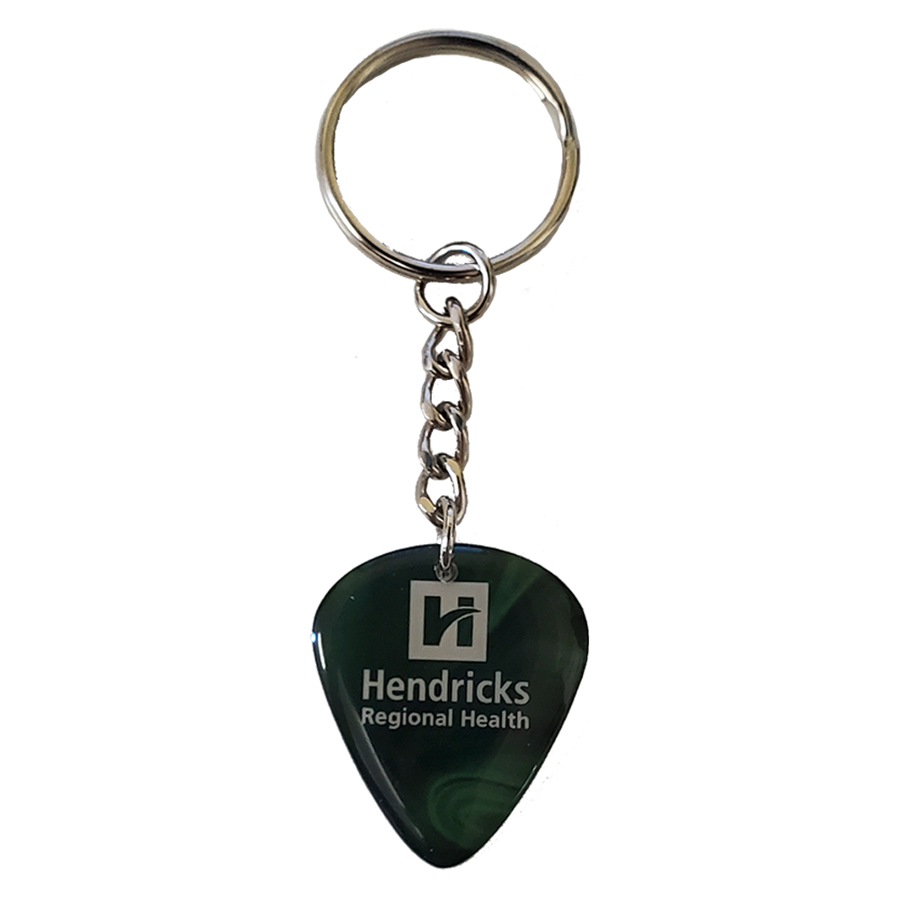 Novelty Pick with Single Sided Imprint with Key Chain Attachment