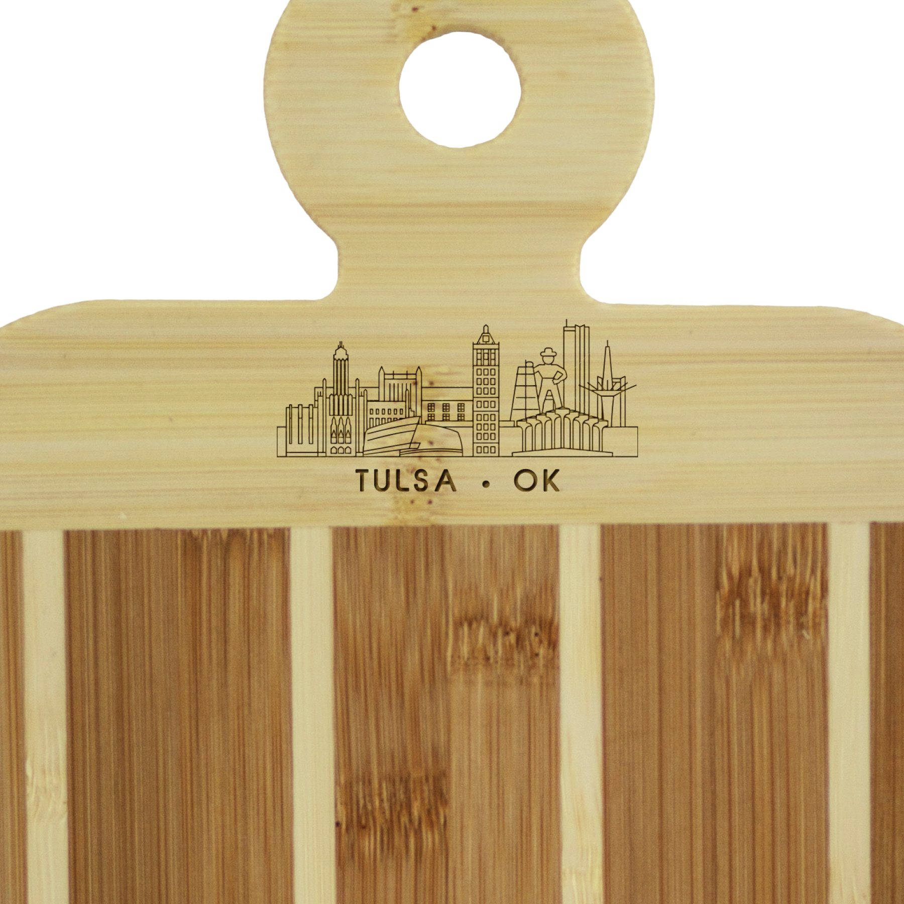 Striped Paddle City Skyline Board - Tulsa 5