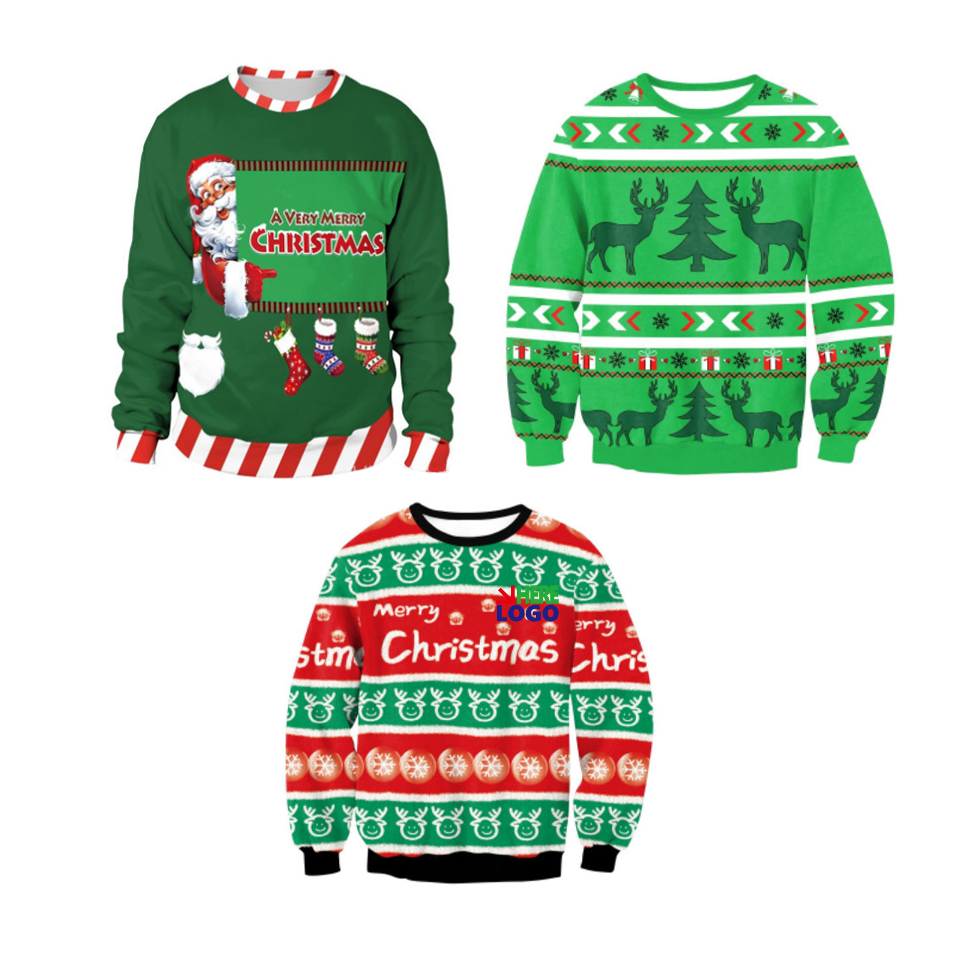 MOQ 10 Merry Christmas Themed Couple Sweatshirt 1