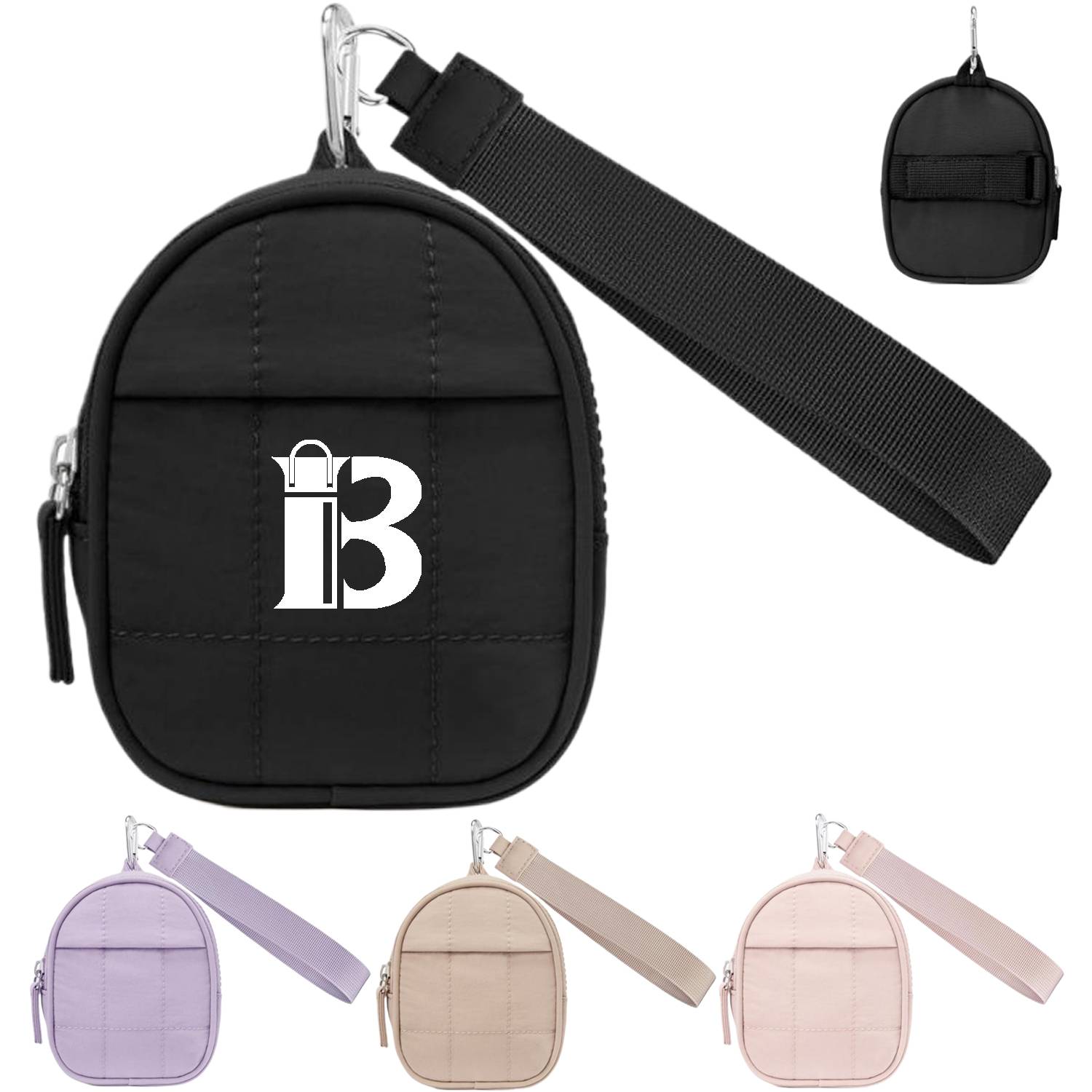 Polyester Mini Backpack Style Keychain Wallet w/ Wristlet 2