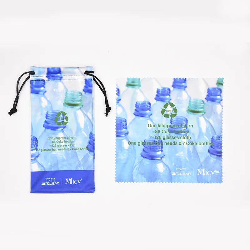 RPET Glasses Wiping Cloth with Pouch 2
