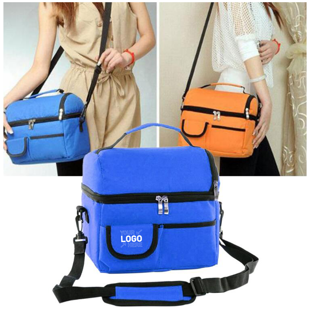 Dual Duty Lunch Cooler bag, custom lunch bag with logo imprint 2