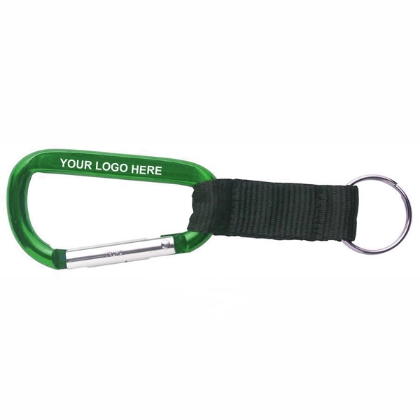 3" Carabiner with Strap and Key Ring 3