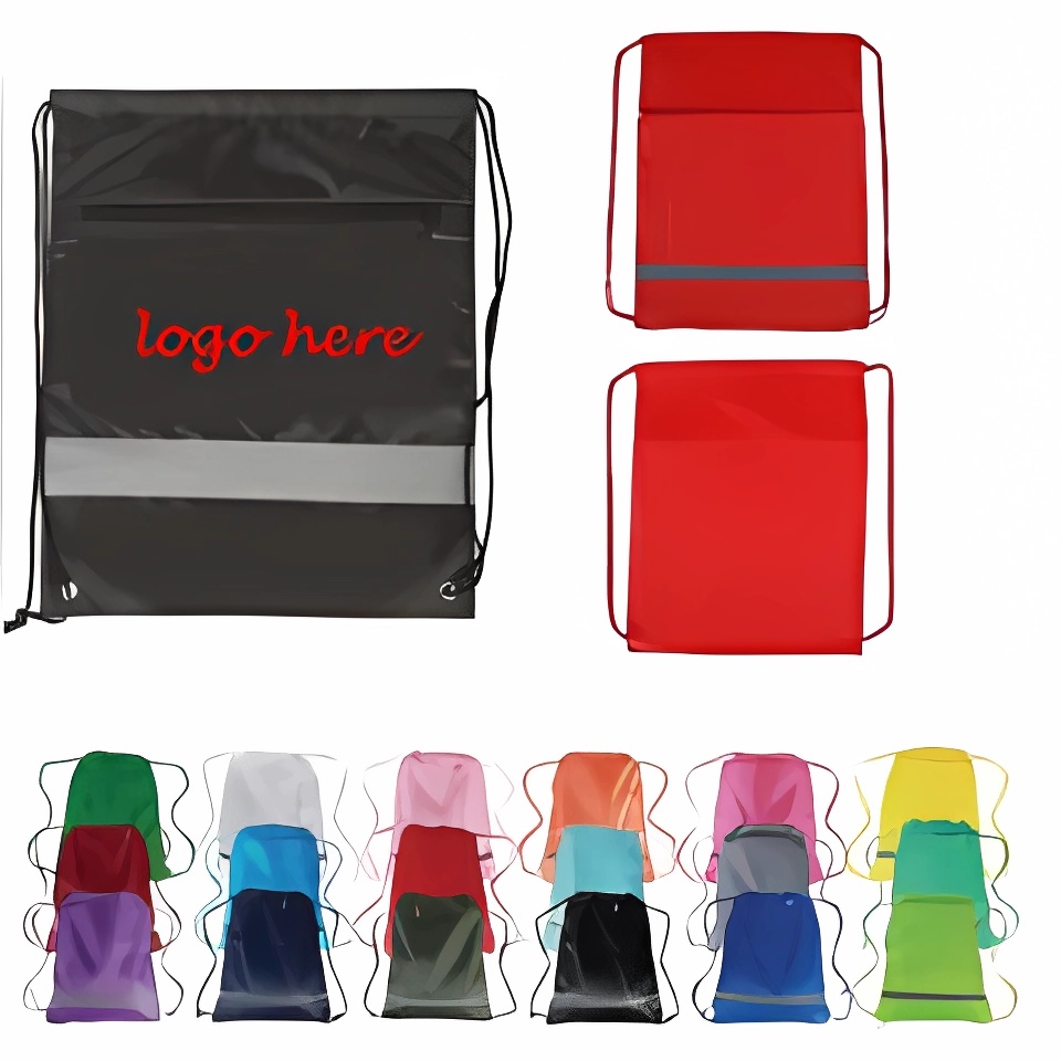 210D Drawstring Pack W/ Reflective Stripe 2