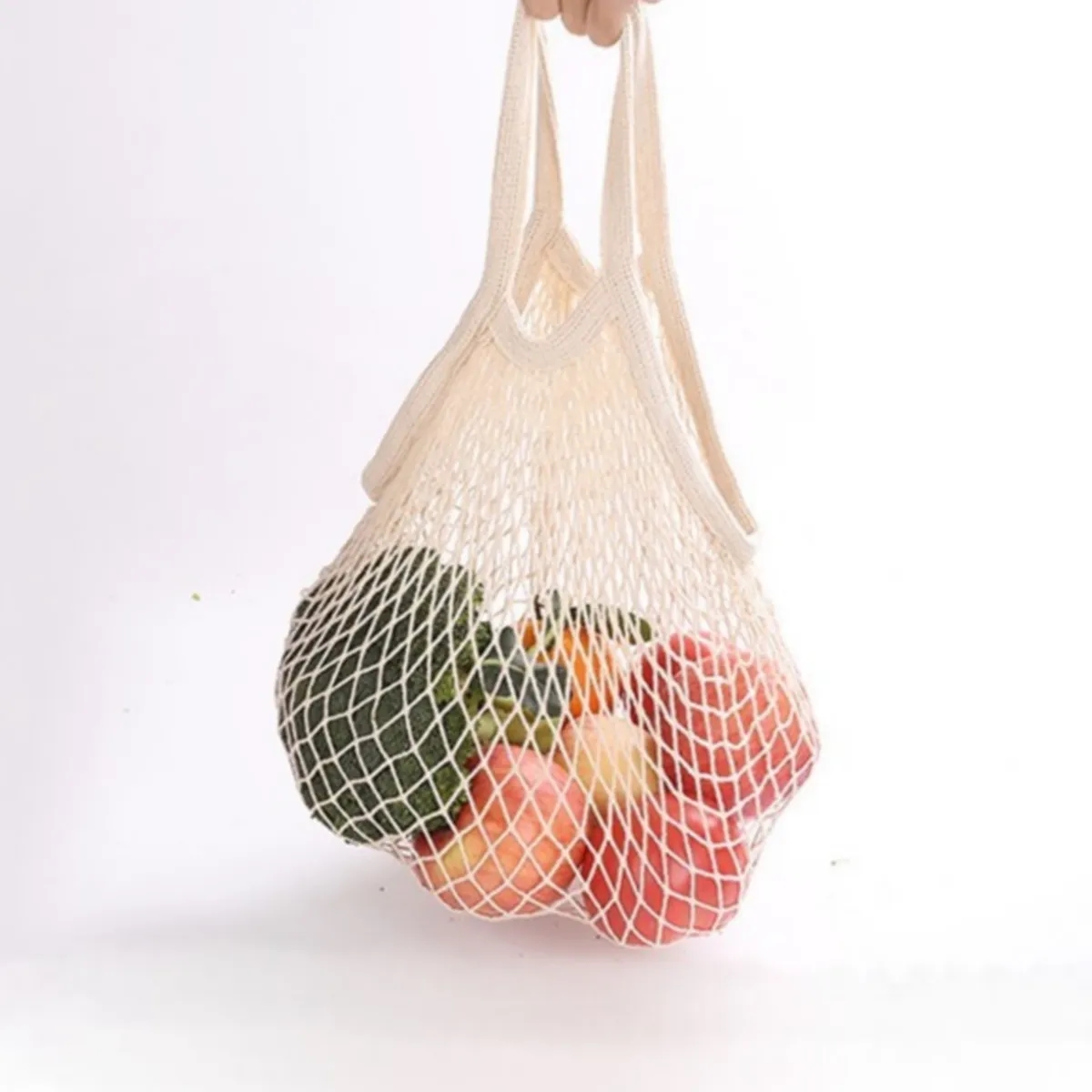 Mesh Bags Reusable Cotton for Grocery and Shopping, custom tote bag with logo imprint 6