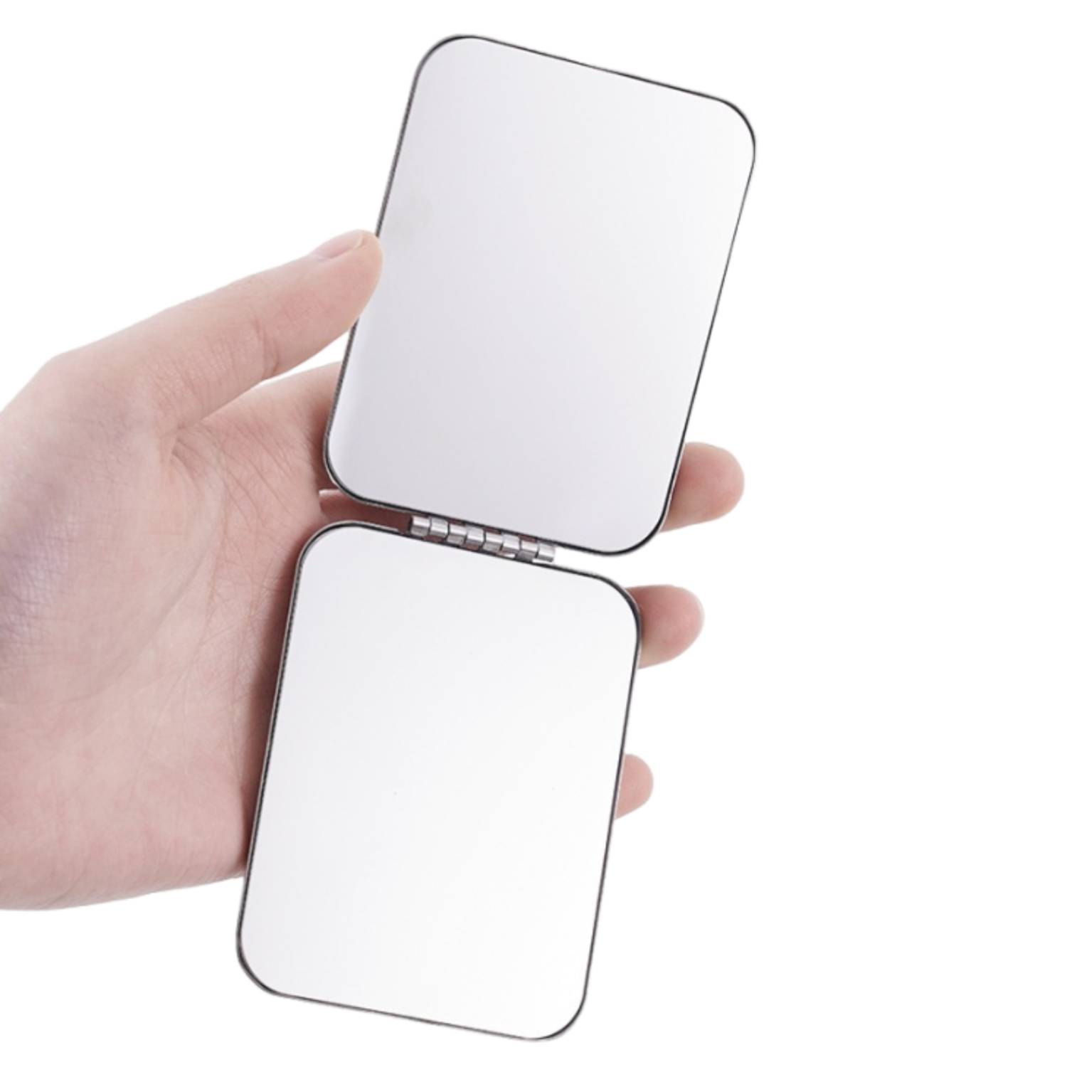 Rectangle Stainless Steel Foldable Compact Makeup Mirror 5