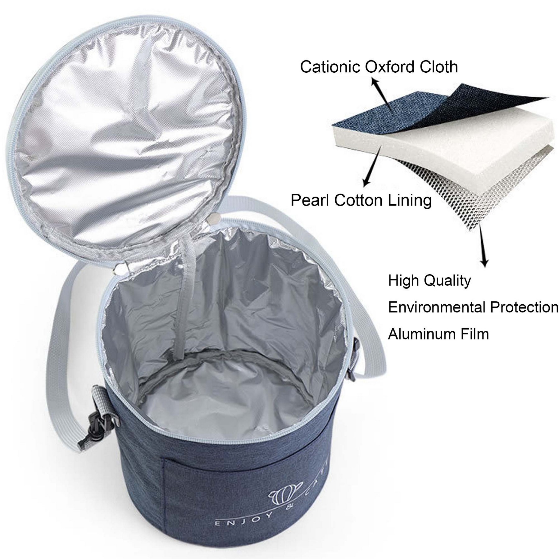Aluminum Foil Hand-Held Round Insulated Bag 2