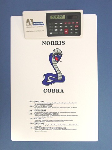 Letter Size Clipboard w/Dual Power Calculator Clip 38