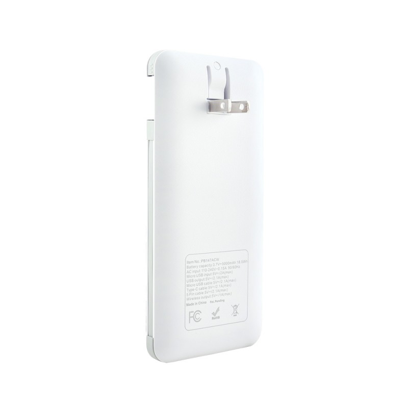 Chi-Charge Plus - 5,000 mAh Universal Power Bank with Wireless Charging 2